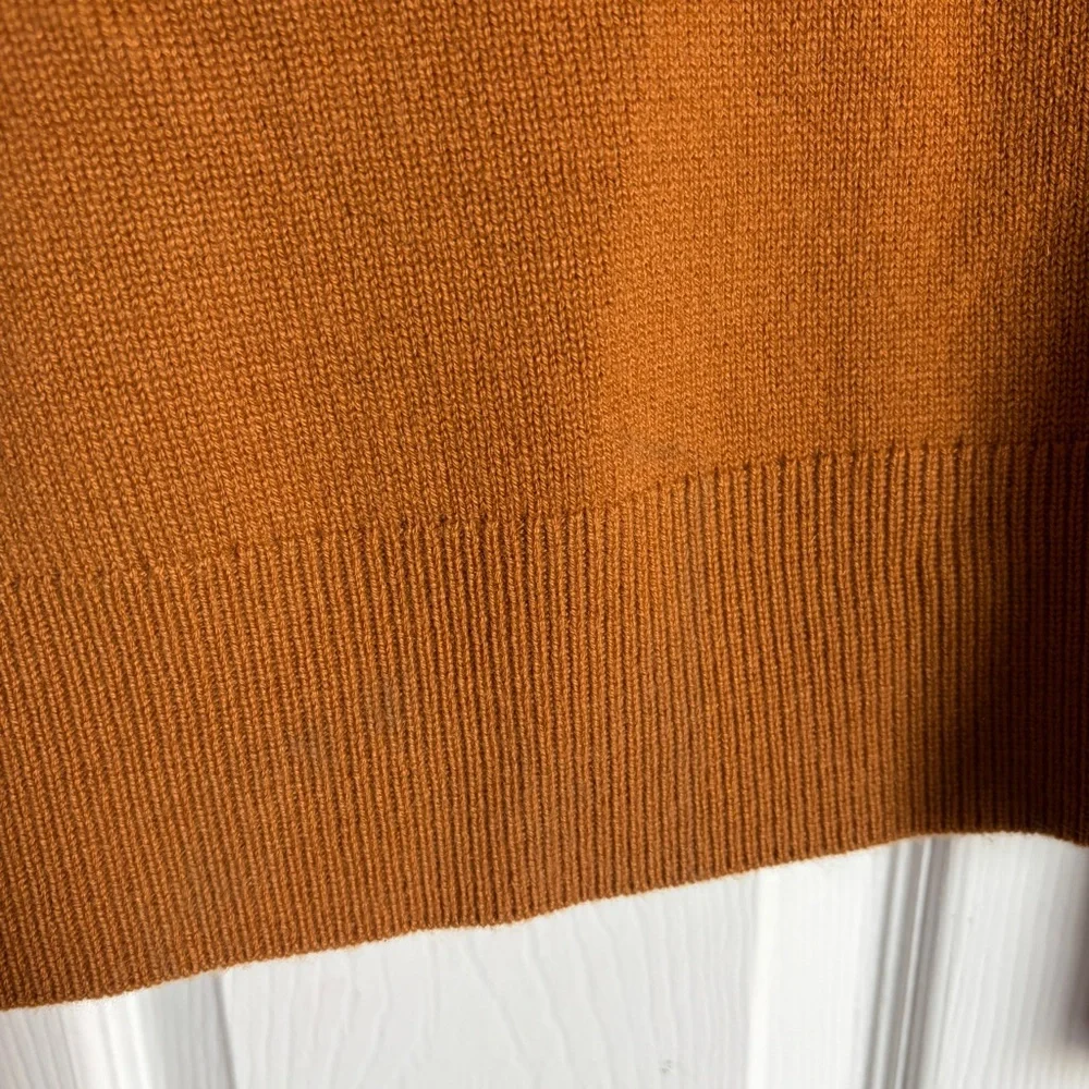 TSE 100% Pure Cashmere V-Neck Sweater in Golden Orange Yellow